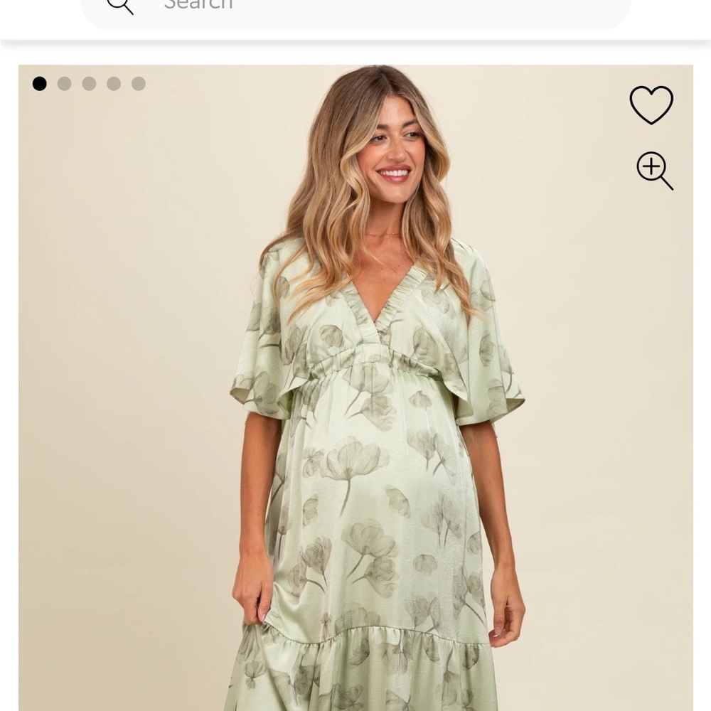 Pinkblush Green Floral Maxi Dress